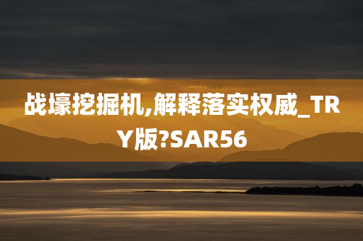 战壕挖掘机,解释落实权威_TRY版?SAR56