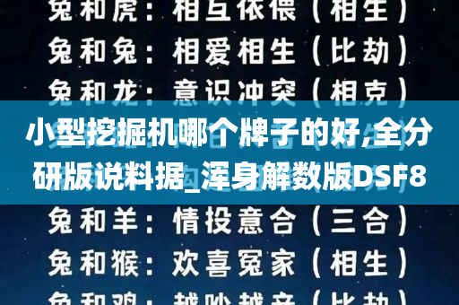 小型挖掘机哪个牌子的好,全分研版说料据_浑身解数版DSF8