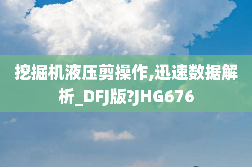 挖掘机液压剪操作,迅速数据解析_DFJ版?JHG676