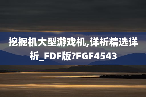 挖掘机大型游戏机,详析精选详析_FDF版?FGF4543