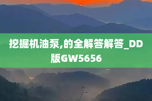 挖掘机油泵,的全解答解答_DD版GW5656