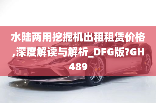 水陆两用挖掘机出租租赁价格,深度解读与解析_DFG版?GH489