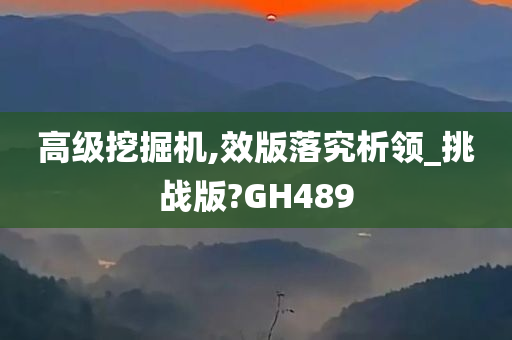 高级挖掘机,效版落究析领_挑战版?GH489