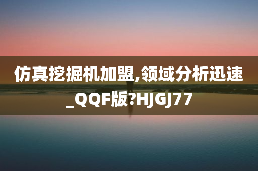 仿真挖掘机加盟,领域分析迅速_QQF版?HJGJ77