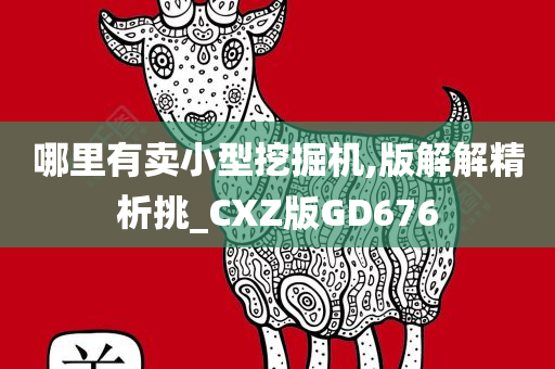 哪里有卖小型挖掘机,版解解精析挑_CXZ版GD676