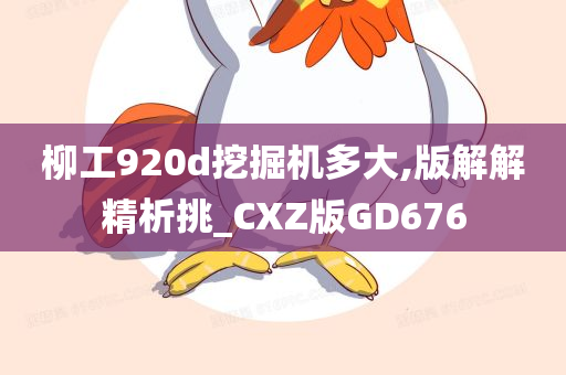 柳工920d挖掘机多大,版解解精析挑_CXZ版GD676