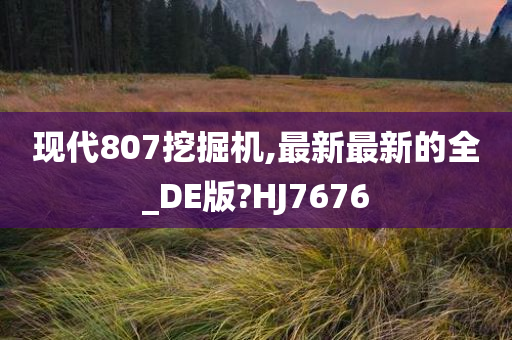 现代807挖掘机,最新最新的全_DE版?HJ7676