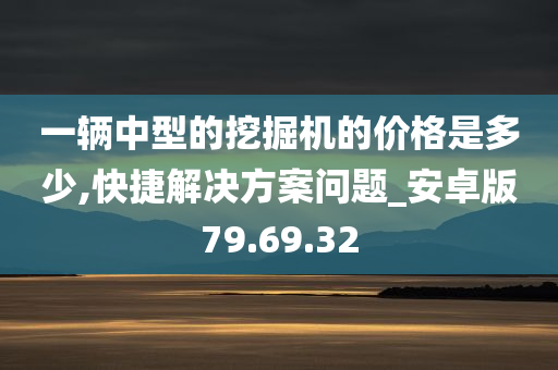 一辆中型的挖掘机的价格是多少,快捷解决方案问题_安卓版79.69.32