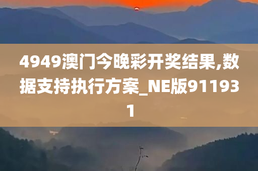 4949澳门今晚彩开奖结果,数据支持执行方案_NE版911931