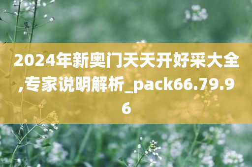 2024年新奥门天天开好采大全,专家说明解析_pack66.79.96