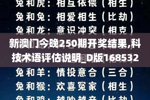 新澳门今晚250期开奖结果,科技术语评估说明_D版168532